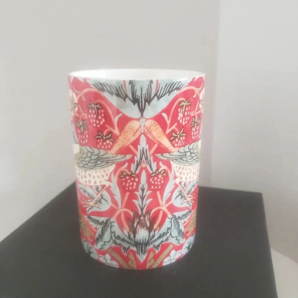 Royal Worcester Morris & Co Strawberry  Thief Crimson/Slate Coffee Cup. - Picture 3 of 7